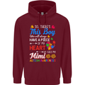 Boy Calls Me Mimi Autistic Autism Awareness Mens 80% Cotton Hoodie Maroon