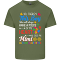 Boy Calls Me Mimi Autistic Autism Awareness Mens Cotton T-Shirt Tee Top Military Green