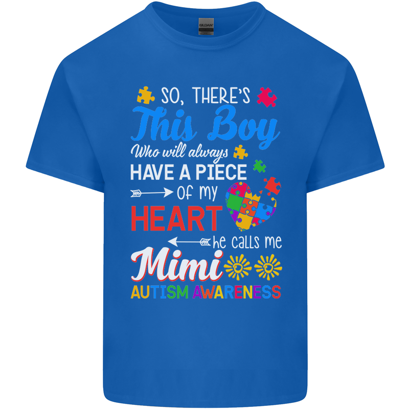 Boy Calls Me Mimi Autistic Autism Awareness Mens Cotton T-Shirt Tee Top Royal Blue