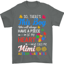 Boy Calls Me Mimi Autistic Autism Awareness Mens T-Shirt Cotton Gildan Charcoal