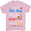 Boy Calls Me Mimi Autistic Autism Awareness Mens T-Shirt Cotton Gildan Light Pink