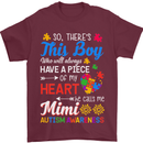 Boy Calls Me Mimi Autistic Autism Awareness Mens T-Shirt Cotton Gildan Maroon