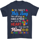Boy Calls Me Mimi Autistic Autism Awareness Mens T-Shirt Cotton Gildan Navy Blue