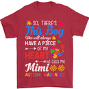 Boy Calls Me Mimi Autistic Autism Awareness Mens T-Shirt Cotton Gildan Red