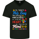 Boy Calls Me Mimi Autistic Autism Awareness Mens V-Neck Cotton T-Shirt Black