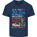 Boy Calls Me Mimi Autistic Autism Awareness Mens V-Neck Cotton T-Shirt Navy Blue