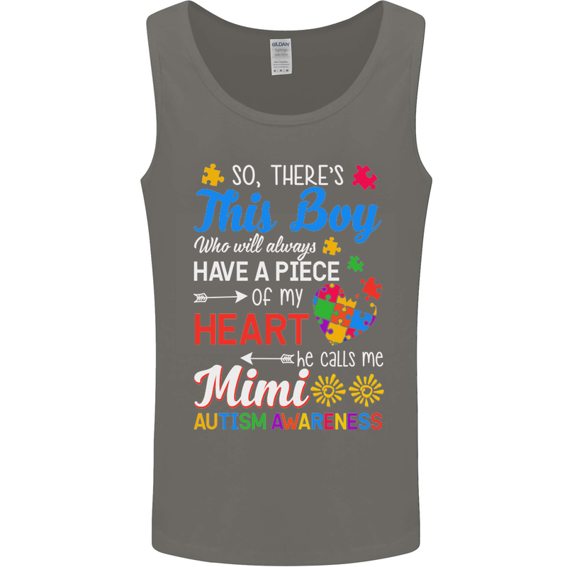 Boy Calls Me Mimi Autistic Autism Awareness Mens Vest Tank Top Charcoal