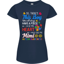 Boy Calls Me Mimi Autistic Autism Awareness Womens Petite Cut T-Shirt Navy Blue