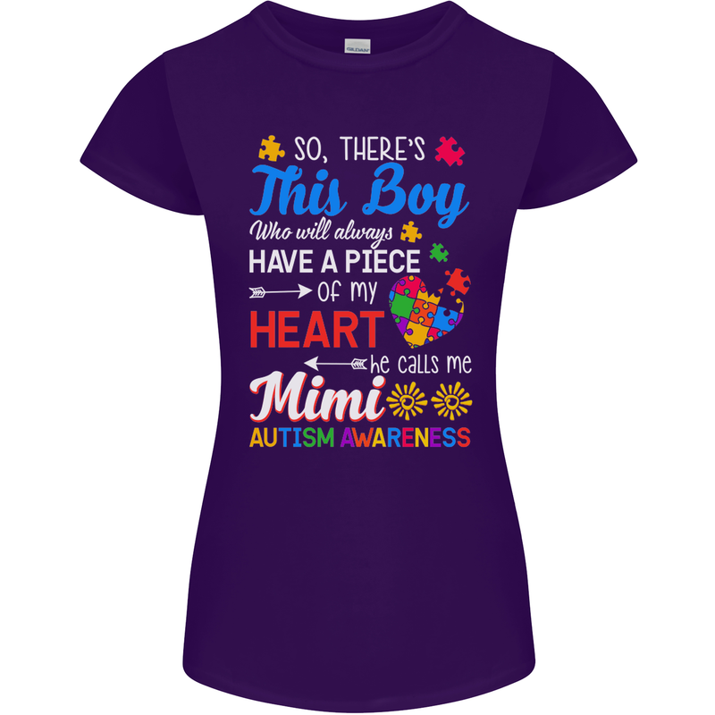 Boy Calls Me Mimi Autistic Autism Awareness Womens Petite Cut T-Shirt Purple