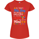 Boy Calls Me Mimi Autistic Autism Awareness Womens Petite Cut T-Shirt Red