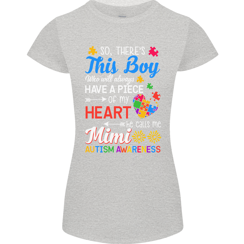 Boy Calls Me Mimi Autistic Autism Awareness Womens Petite Cut T-Shirt Sports Grey