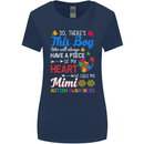 Boy Calls Me Mimi Autistic Autism Awareness Womens Wider Cut T-Shirt Navy Blue