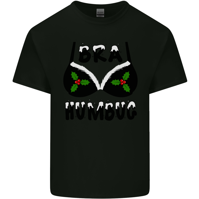 Bra Humbug Holly Funny Christmas Xmas Kids T-Shirt Childrens Black