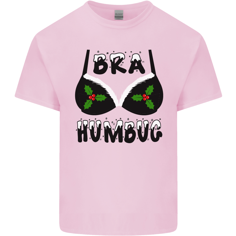 Bra Humbug Holly Funny Christmas Xmas Kids T-Shirt Childrens Light Pink