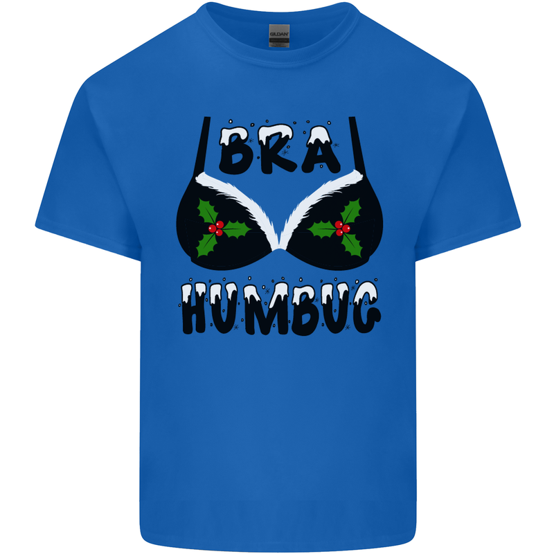 Bra Humbug Holly Funny Christmas Xmas Kids T-Shirt Childrens Royal Blue