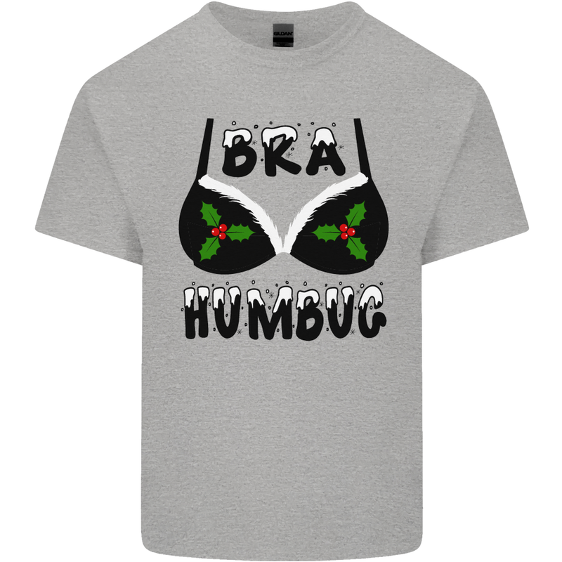 Bra Humbug Holly Funny Christmas Xmas Kids T-Shirt Childrens Sports Grey