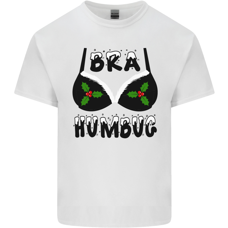 Bra Humbug Holly Funny Christmas Xmas Kids T-Shirt Childrens White