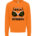Bra Humbug Holly Funny Christmas Xmas Mens Sweatshirt Jumper Orange