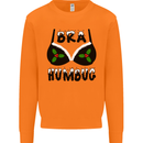 Bra Humbug Holly Funny Christmas Xmas Mens Sweatshirt Jumper Orange