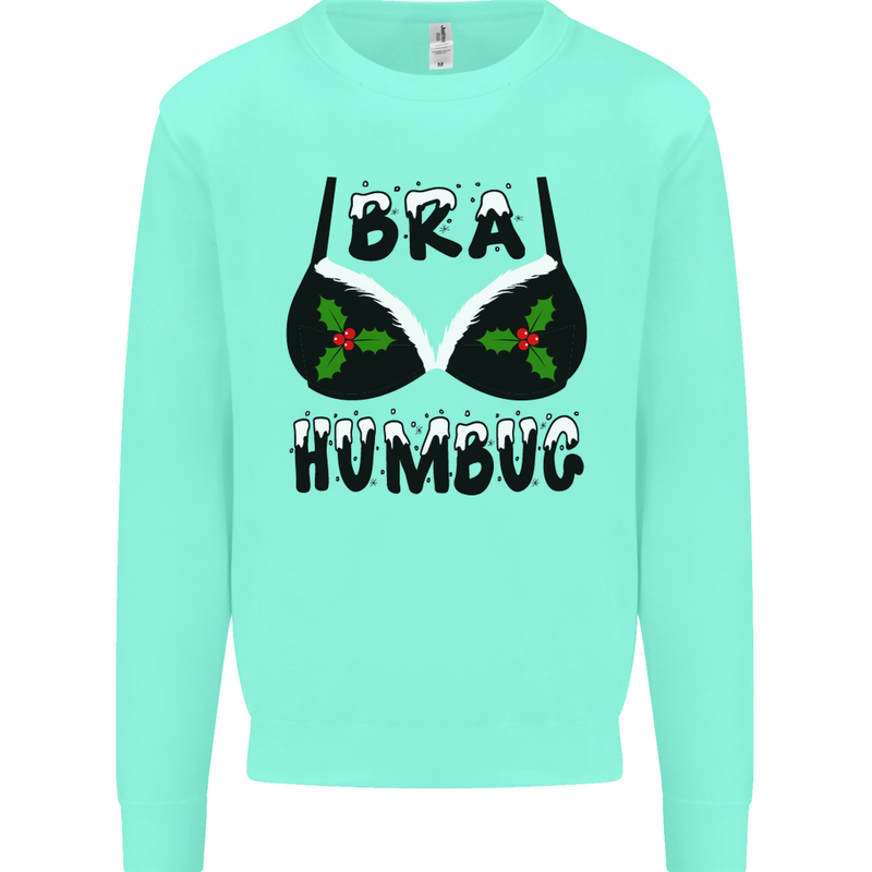 Bra Humbug Holly Funny Christmas Xmas Mens Sweatshirt Jumper Peppermint
