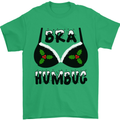 Bra Humbug Holly Funny Christmas Xmas Mens T-Shirt Cotton Gildan Irish Green