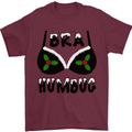 Bra Humbug Holly Funny Christmas Xmas Mens T-Shirt Cotton Gildan Maroon