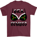 Bra Humbug Holly Funny Christmas Xmas Mens T-Shirt Cotton Gildan Maroon