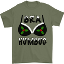 Bra Humbug Holly Funny Christmas Xmas Mens T-Shirt Cotton Gildan Military Green