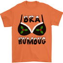 Bra Humbug Holly Funny Christmas Xmas Mens T-Shirt Cotton Gildan Orange