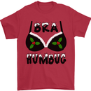 Bra Humbug Holly Funny Christmas Xmas Mens T-Shirt Cotton Gildan Red