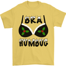 Bra Humbug Holly Funny Christmas Xmas Mens T-Shirt Cotton Gildan Yellow