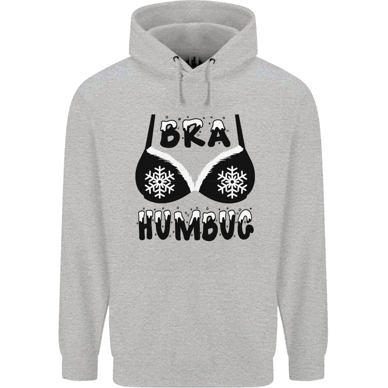 Bra Humbug Snowflake Funny Christmas Childrens Kids Hoodie Sports Grey
