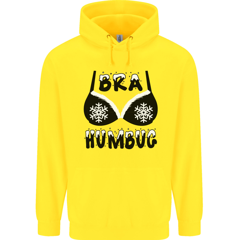 Bra Humbug Snowflake Funny Christmas Childrens Kids Hoodie Yellow