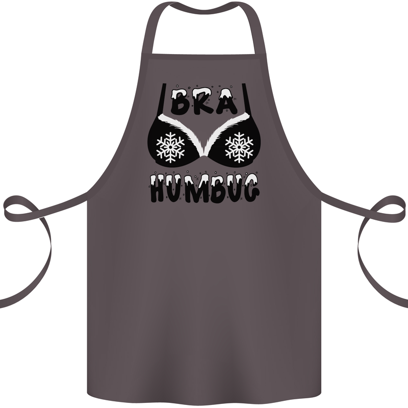 Bra Humbug Snowflake Funny Christmas Cotton Apron 100% Organic Dark Grey