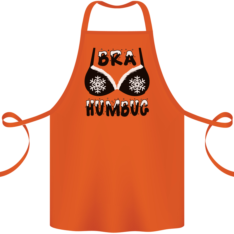 Bra Humbug Snowflake Funny Christmas Cotton Apron 100% Organic Orange