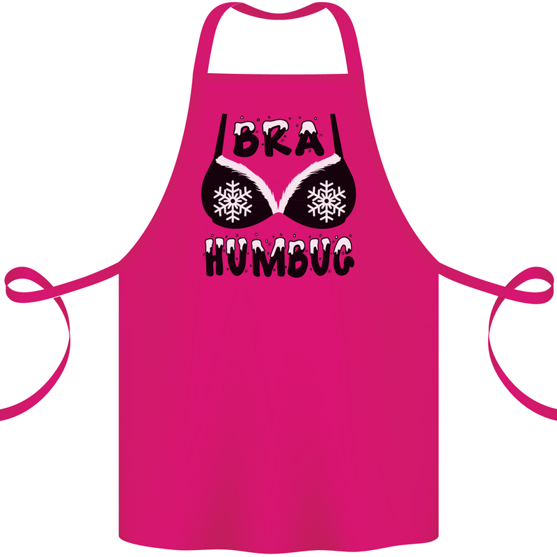 Bra Humbug Snowflake Funny Christmas Cotton Apron 100% Organic Pink
