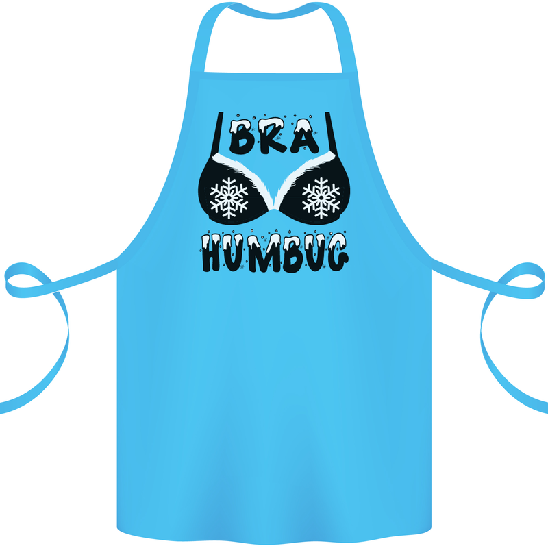 Bra Humbug Snowflake Funny Christmas Cotton Apron 100% Organic Turquoise