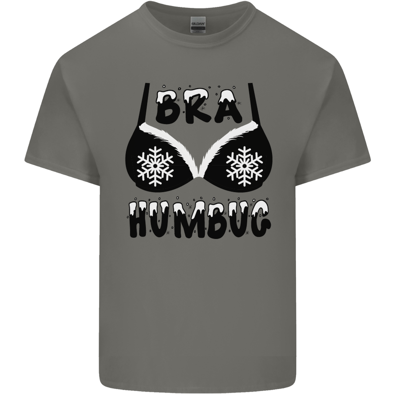 Bra Humbug Snowflake Funny Christmas Kids T-Shirt Childrens Charcoal