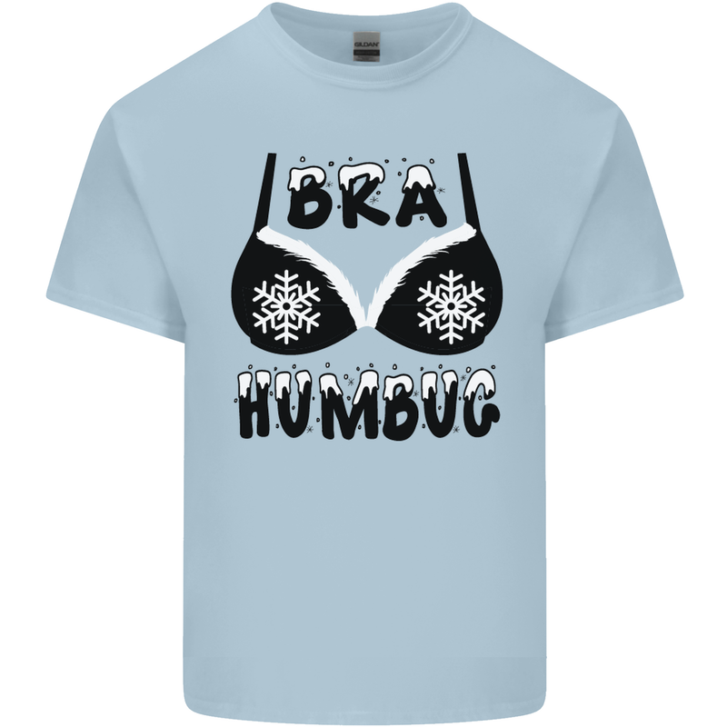Bra Humbug Snowflake Funny Christmas Kids T-Shirt Childrens Light Blue