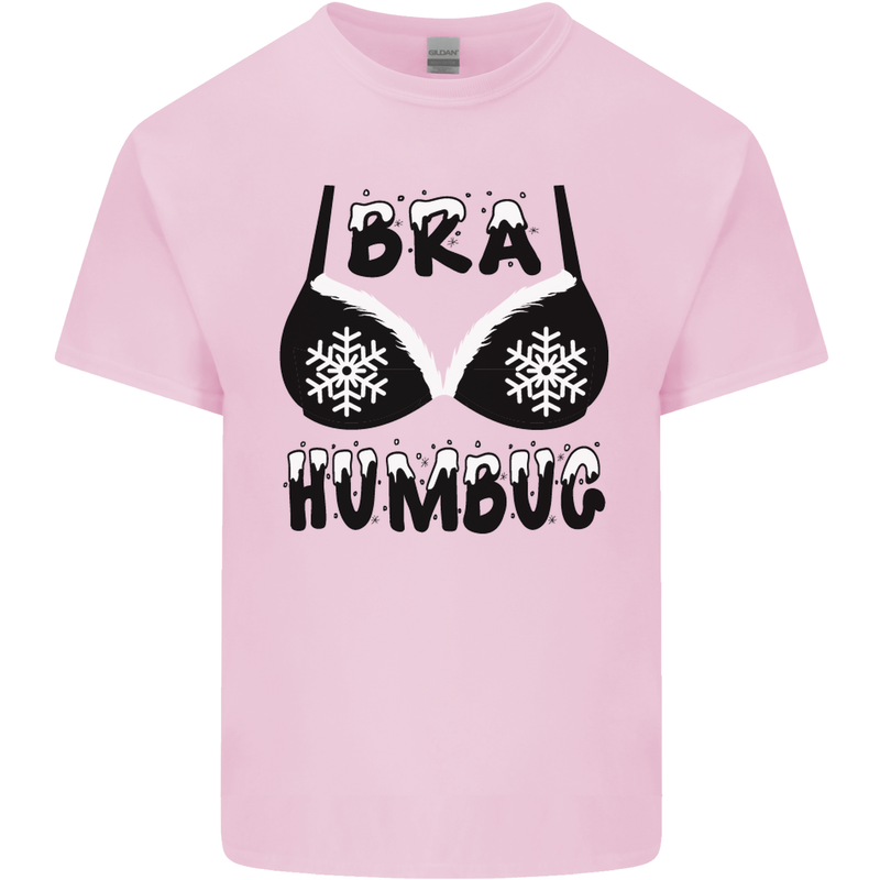 Bra Humbug Snowflake Funny Christmas Kids T-Shirt Childrens Light Pink