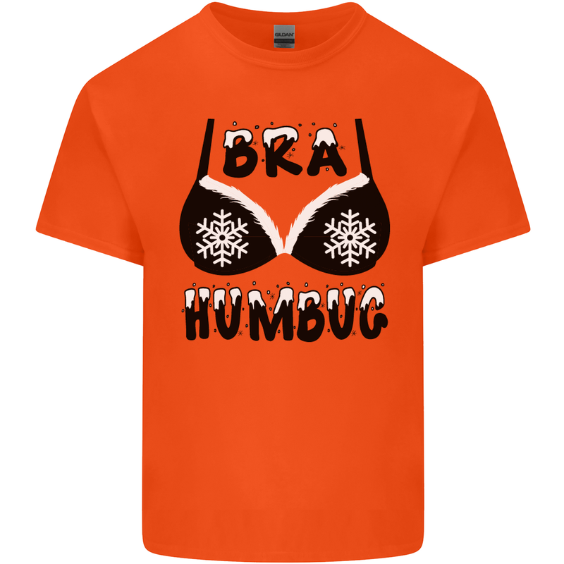 Bra Humbug Snowflake Funny Christmas Kids T-Shirt Childrens Orange