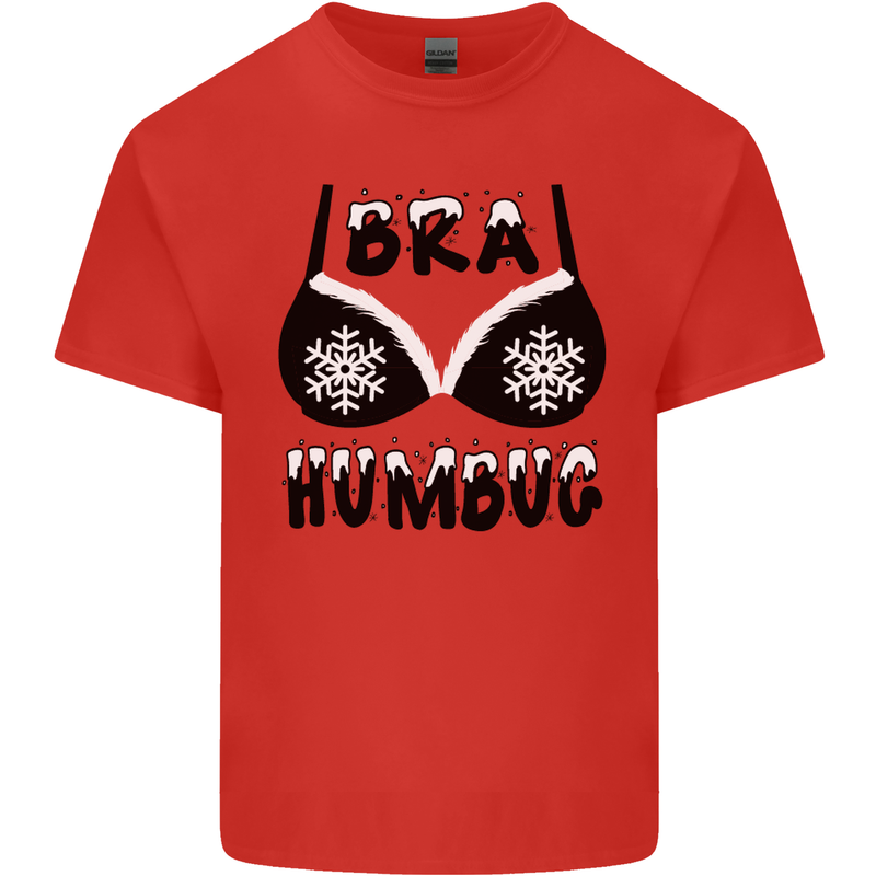 Bra Humbug Snowflake Funny Christmas Kids T-Shirt Childrens Red