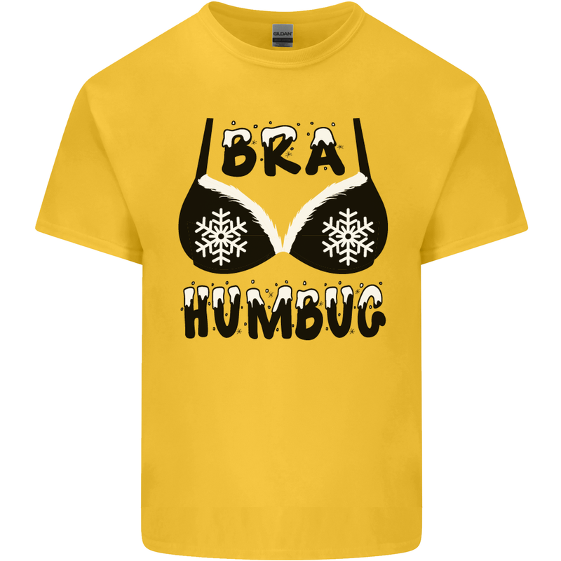 Bra Humbug Snowflake Funny Christmas Kids T-Shirt Childrens Yellow