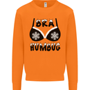 Bra Humbug Snowflake Funny Christmas Mens Sweatshirt Jumper Orange