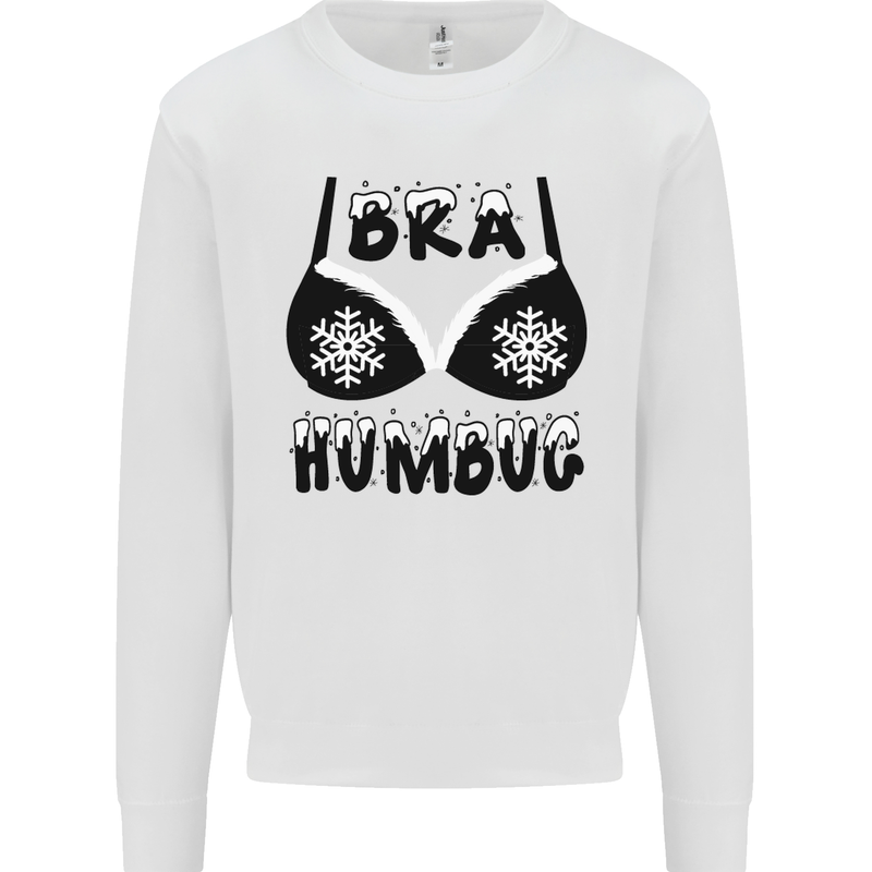 Bra Humbug Snowflake Funny Christmas Mens Sweatshirt Jumper White