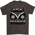 Bra Humbug Snowflake Funny Christmas Mens T-Shirt Cotton Gildan Dark Chocolate