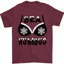 Bra Humbug Snowflake Funny Christmas Mens T-Shirt Cotton Gildan Maroon