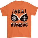 Bra Humbug Snowflake Funny Christmas Mens T-Shirt Cotton Gildan Orange