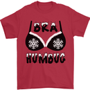 Bra Humbug Snowflake Funny Christmas Mens T-Shirt Cotton Gildan Red