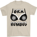 Bra Humbug Snowflake Funny Christmas Mens T-Shirt Cotton Gildan Sand